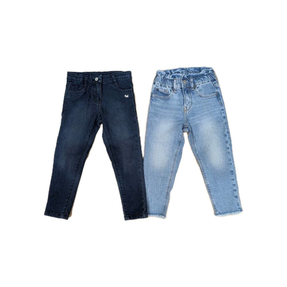 Lot‎ of 2 Gap Light Blue Like Mom & Ferrioni Dark Adjustable Denim Jeans 4T